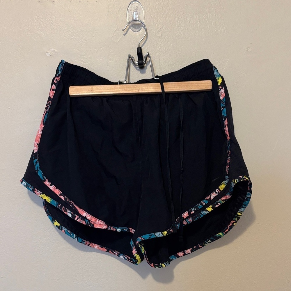 Nike Women's Black Shorts with Colorful Trim